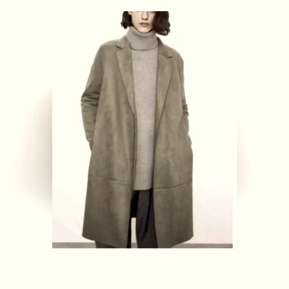 ZARA faux  long suede  jacket